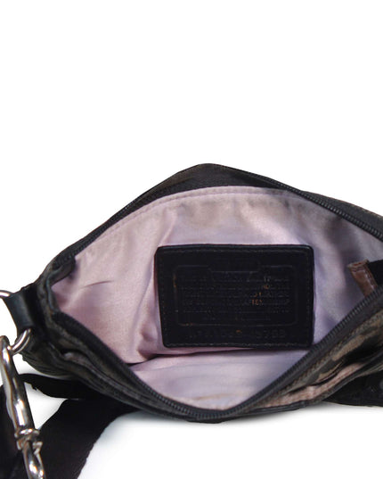 COACH Madison OP Art Signature Black Swingpack Crossbody Purse