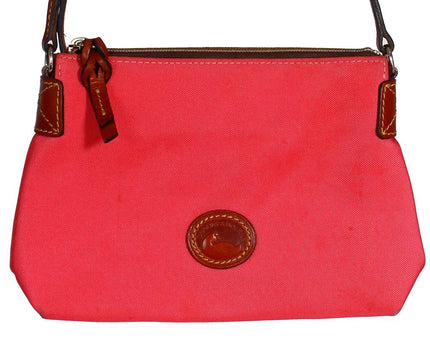 Dooney & Bourke Coral Canvas  Leather Adjustable Strap Crossbody Purse Bag
