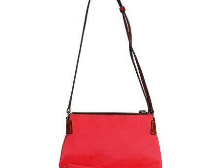 Dooney & Bourke Coral Canvas  Leather Adjustable Strap Crossbody Purse Bag
