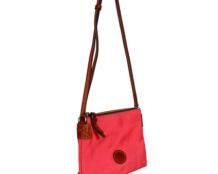 Dooney & Bourke Coral Canvas  Leather Adjustable Strap Crossbody Purse Bag