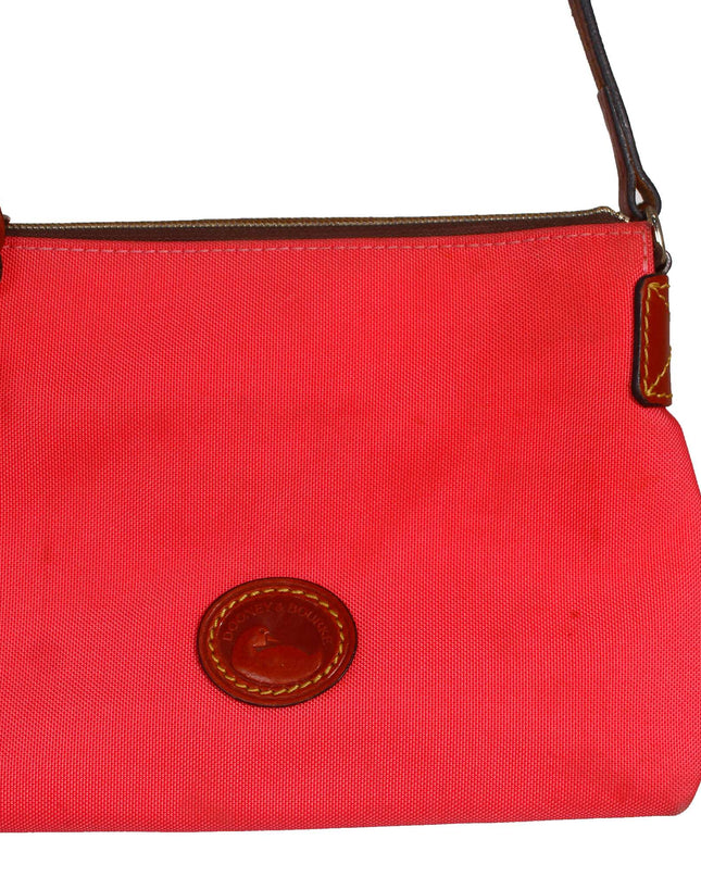 Dooney & Bourke Coral Canvas  Leather Adjustable Strap Crossbody Purse Bag