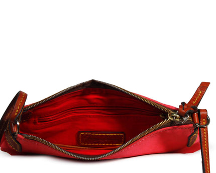 Dooney & Bourke Coral Canvas  Leather Adjustable Strap Crossbody Purse Bag