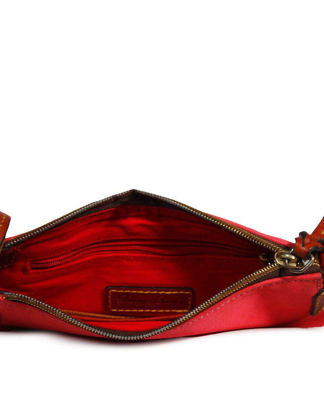 Dooney & Bourke Coral Canvas  Leather Adjustable Strap Crossbody Purse Bag