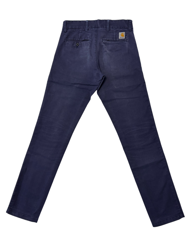 Carhartt Navy Blue Slim Fit Workwear Chino Pants - S | Waist: 30"