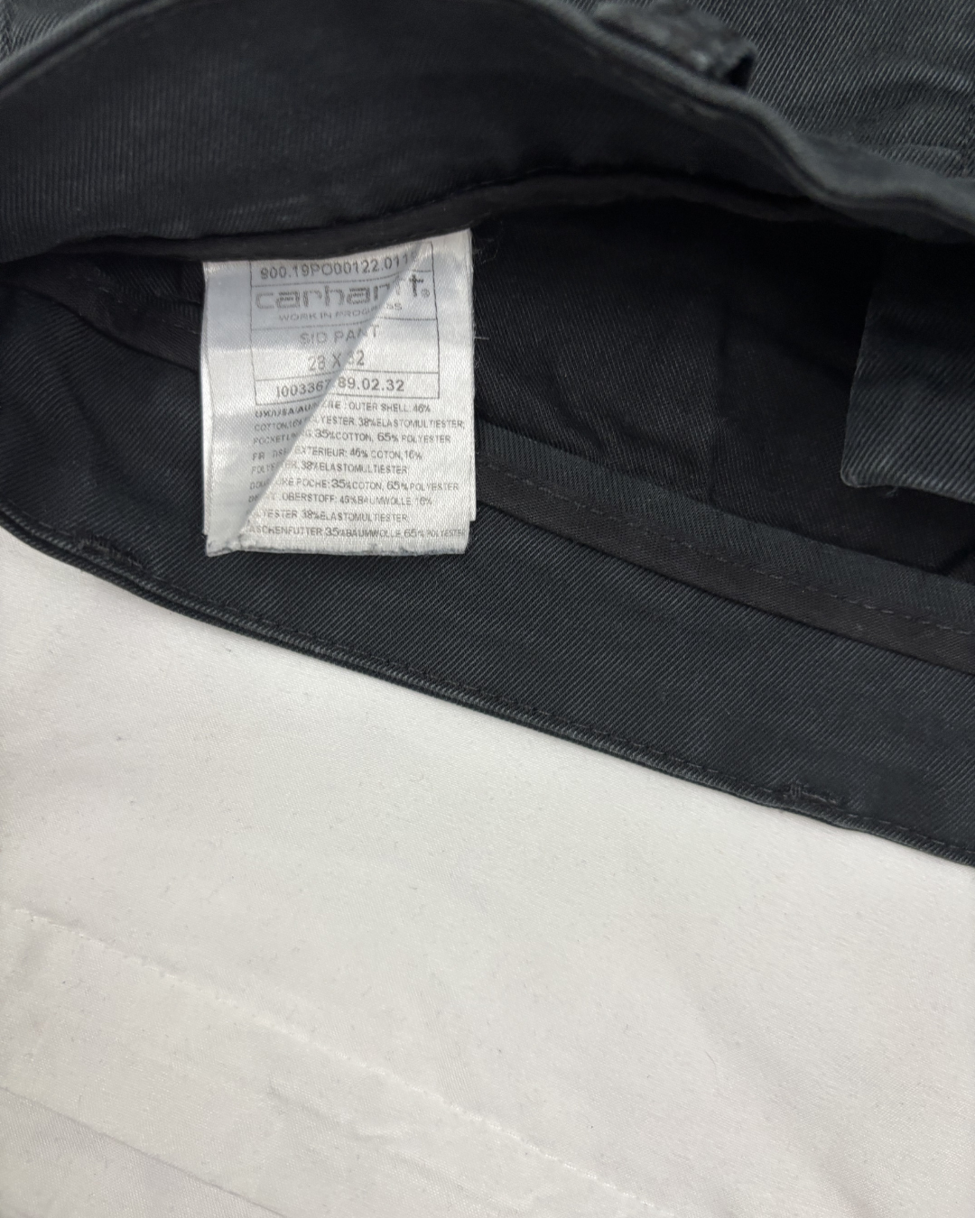 Carhartt WIP Sid Jet Black Stretch Twill Pant - XS | Waist: 28"