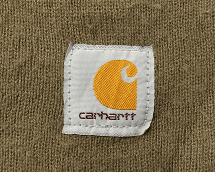 Carhartt Olive Green Knit Minimal Workwear Style Beanie