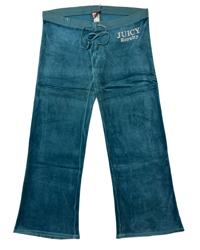 Juicy Couture Teal “Juicy Royalty” Velour Flare Pants - XXL | Waist: 40"