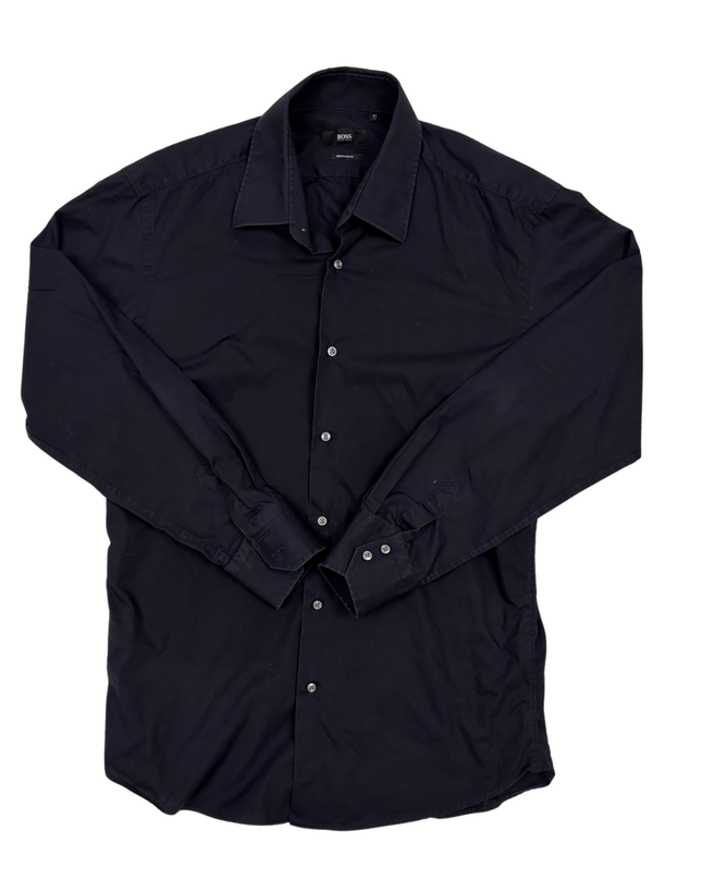 Hugo Boss Classic Black Regular Fit Dress Shirt - M