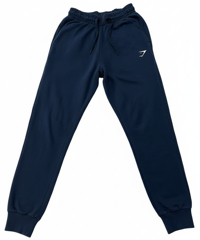 Gymshark Crest Navy Blue Tapered Joggers Sweatpants