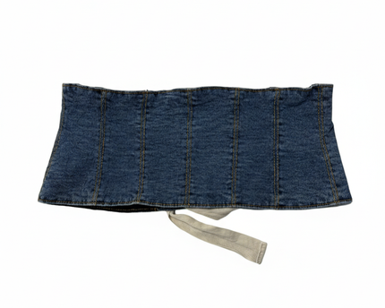 Stradivarius Blue Denim Lace-Up Corset Belt