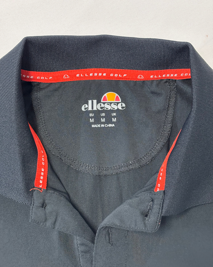 Ellesse Golf Black & White Cracked Marble Performance Polo Shirt