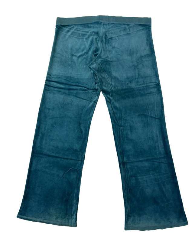 Juicy Couture Teal “Juicy Royalty” Velour Flare Pants - XXL | Waist: 40"