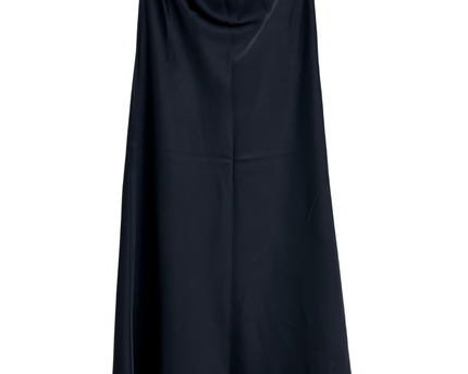 H&M Black Satin-Finish Midi Slip Skirt