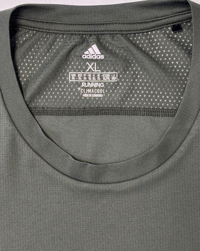 Adidas Olive Green Climacool Reflective Running T-Shirt