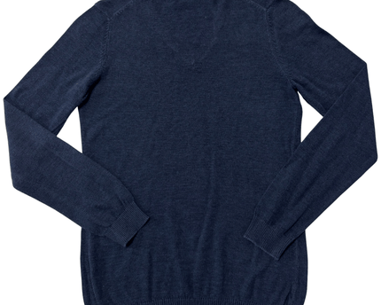 U.S. Polo Assn. Rhinestone Logo V-Neck Navy Blue Knit Sweater