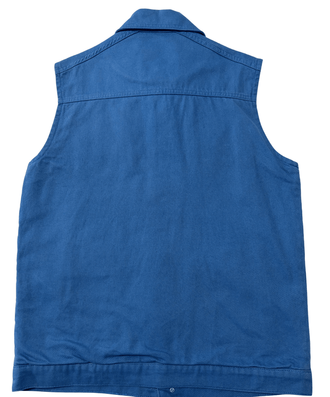 Les Benjamins Distressed Blue Denim Sleeveless Jacket