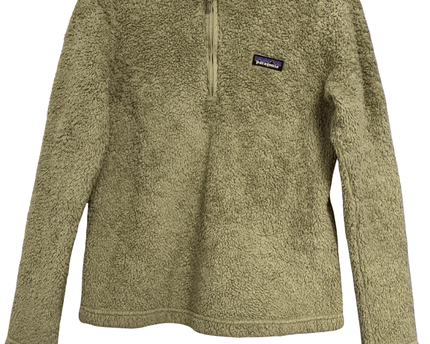 Patagonia Khaki Quarter-Zip Deep-Pile Fleece Jacket