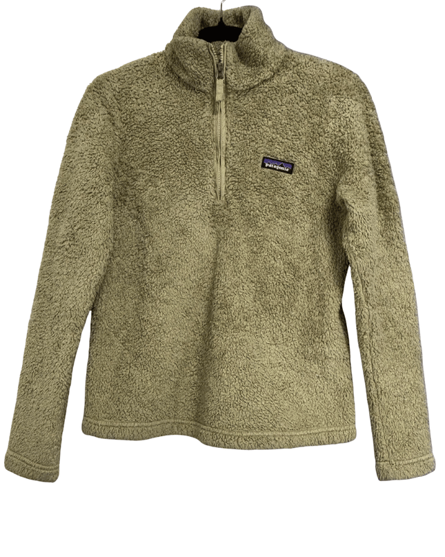 Patagonia Khaki Quarter-Zip Deep-Pile Fleece Jacket