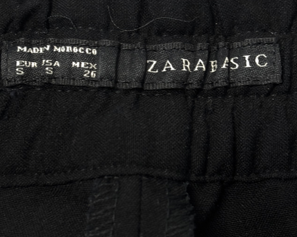 Zara Basic Black Drawstring Waist Trousers