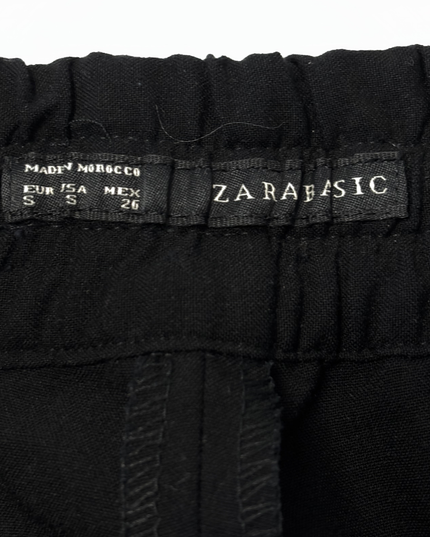 Zara Basic Black Drawstring Waist Trousers