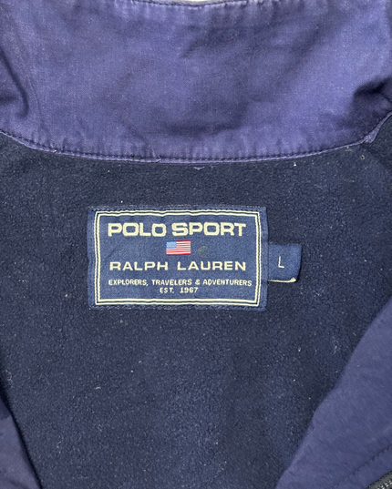 Ralph Lauren Sport Navy Blue & Yellow Colorblock Windbreaker Jacket