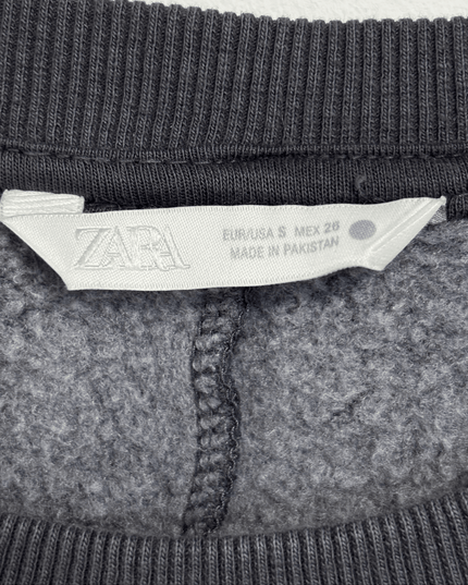 ZARA Black Oversized Batwing Sleeve Fleece Top