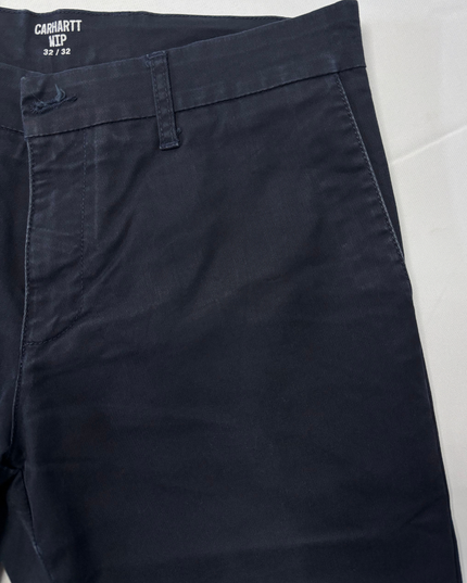 Carhartt WIP Sid Navy Blue Slim Fit Chino Pants - L | Waist: 34"
