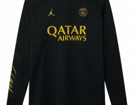 Jordan x PSG 2023/24 Fourth Strike  Black & Tour Yellow Dri-FIT Drill Top