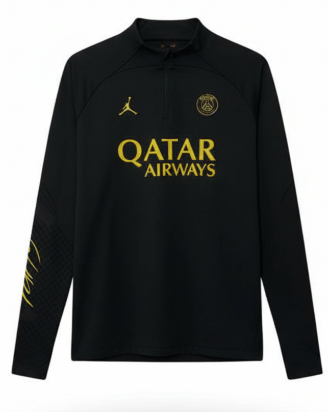 Jordan x PSG 2023/24 Fourth Strike  Black & Tour Yellow Dri-FIT Drill Top