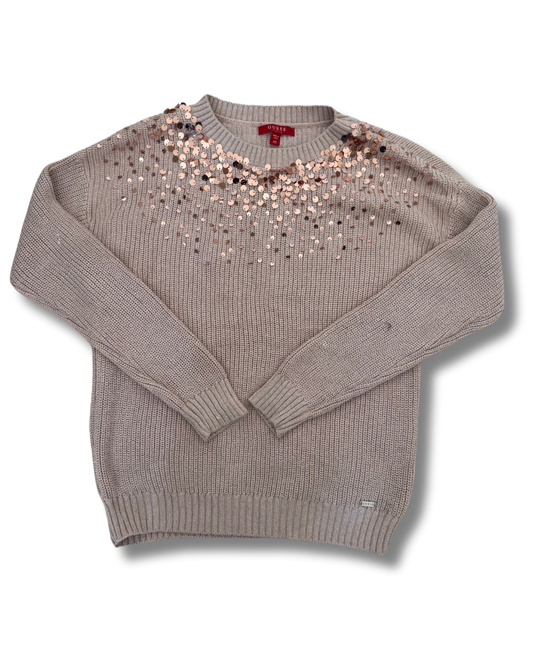 Guess Light Pink Decoration Sweater - S