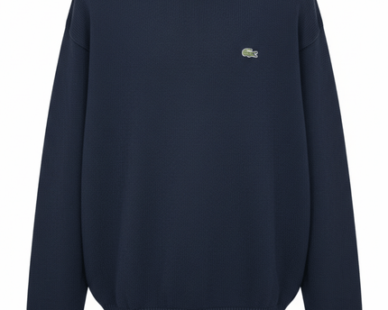 Lacoste Navy Blue Cotton Crewneck Sweater