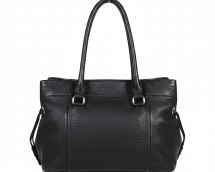 Kate Spade Black Pebbled Leather Drawstring Tote Bag