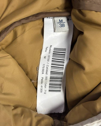 Massimo Dutti Beige Quilted Corduroy Collar Shirt Jacket