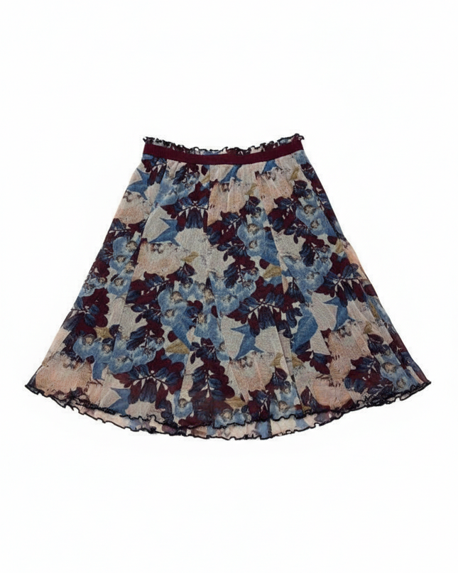 Tom Tailor Floral Mesh A-Line with Lettuce Hem Skirt