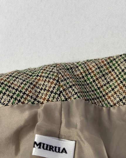 Murua Multicolor Plaid Wrap Mini Skirt