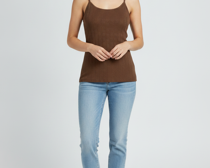 American Eagle Outfitters Brown Heart Pointelle Cami Top
