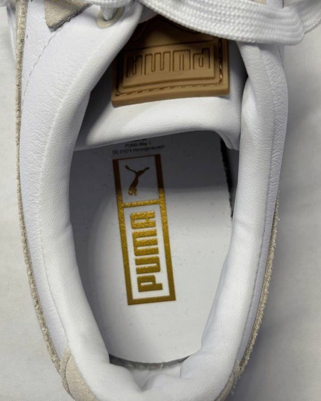 Puma White Mayze Stack Leather Platform Sneakers