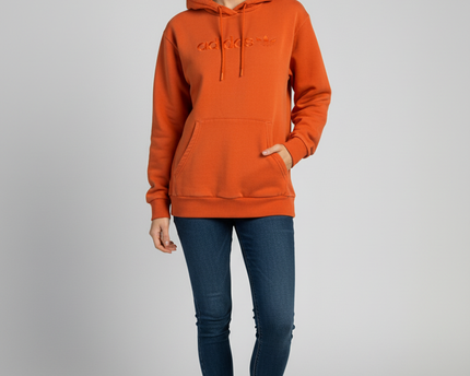 Adidas Originals Orange Embroidered Logo Hoodie