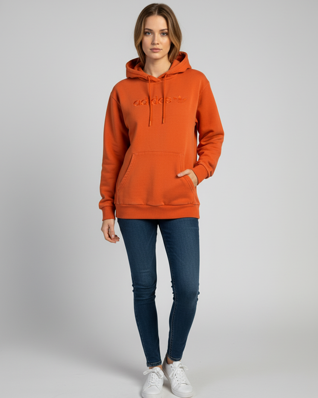 Adidas Originals Orange Embroidered Logo Hoodie