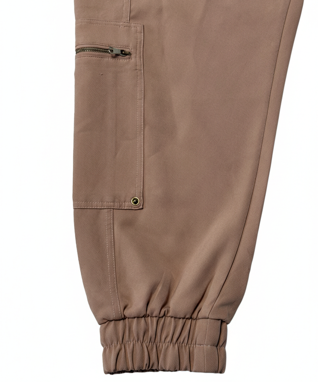 Zara Tan High-Waisted Cargo Utility Joggers
