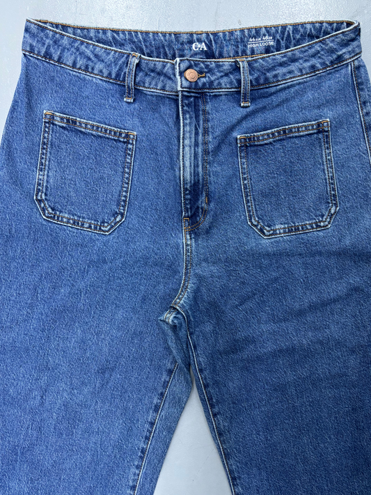 C & A Wide Leg Pocket Detail Jeans Pants - XXL | Waist: 34