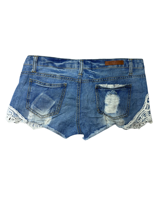 QNILADY Women Denim Y2K Shorts - L | Waist: 30