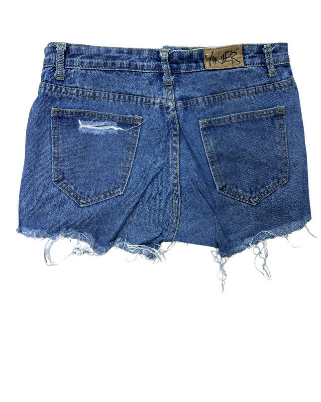 Yiner Women Denim Shorts - S | Waist: 26