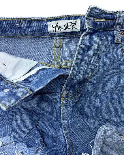 Yiner Women Denim Shorts - S | Waist: 26