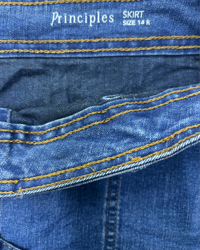 Principles - Long Denim Skirt - XL | Waist: 33