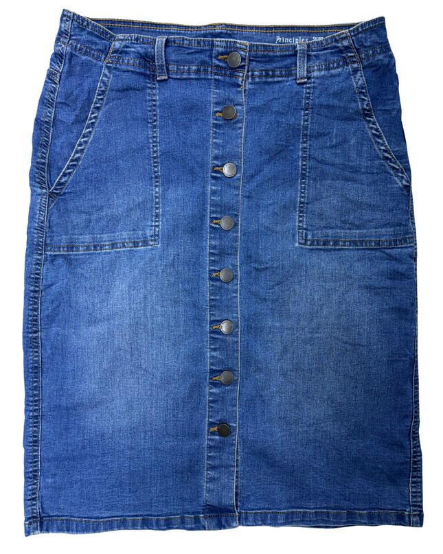 Principles - Long Denim Skirt - XL | Waist: 33