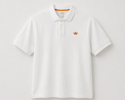 Adidas White Trefoil Logo Polo Shirt