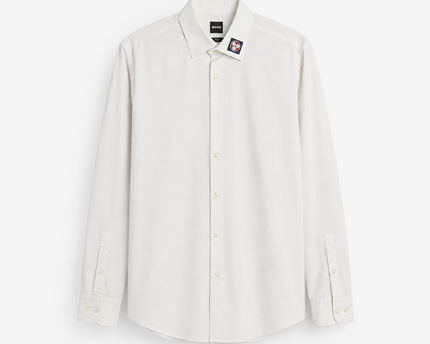 BOSS White Slim Long Sleeve Shirt