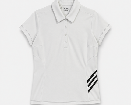Adidas White ClimaCool Three Stripes Sports Polo
