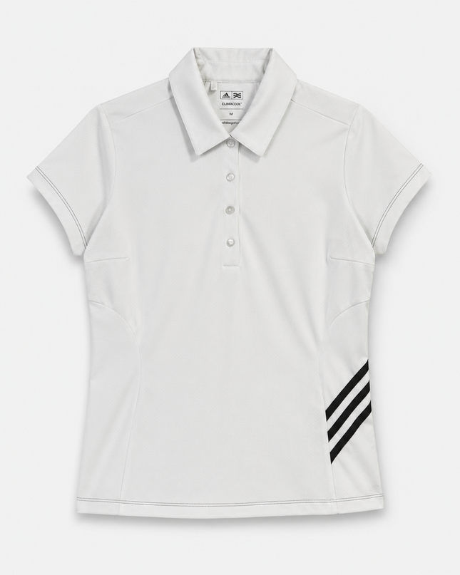 Adidas White ClimaCool Three Stripes Sports Polo